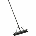 Global Industrial 24in Push Broom W/ Plastic Block & Steel Handle, Rough Sweep 641533